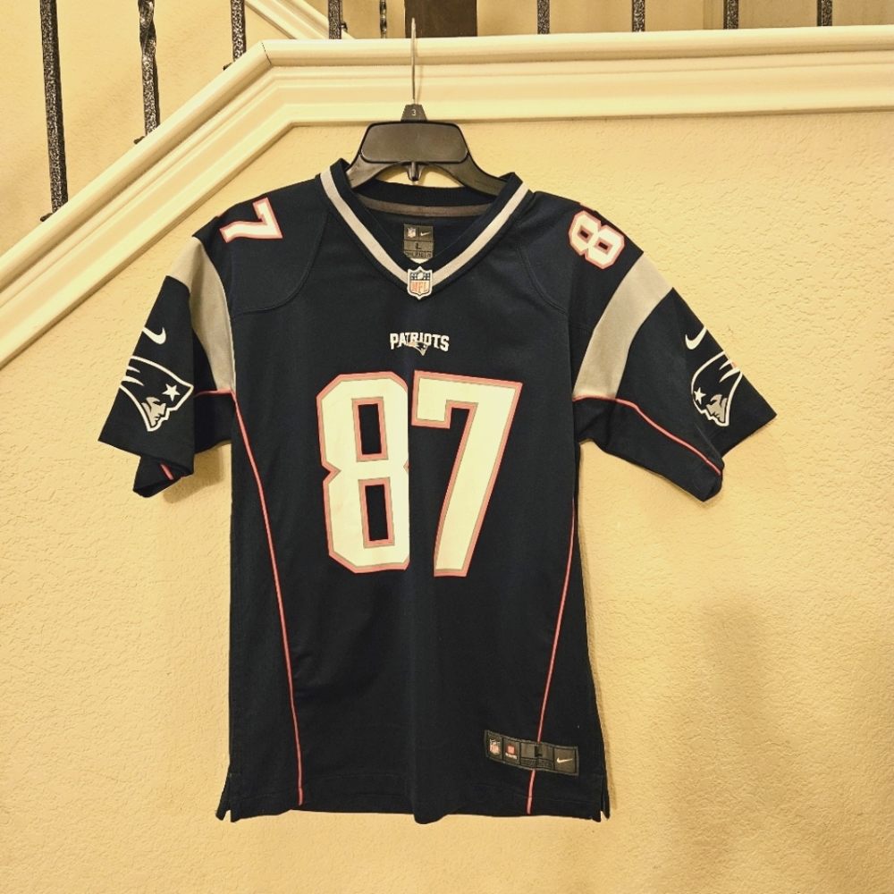 NWOT NIKE Gronkowski #87 New England Patriots NFL Team Youth Jersey Size L